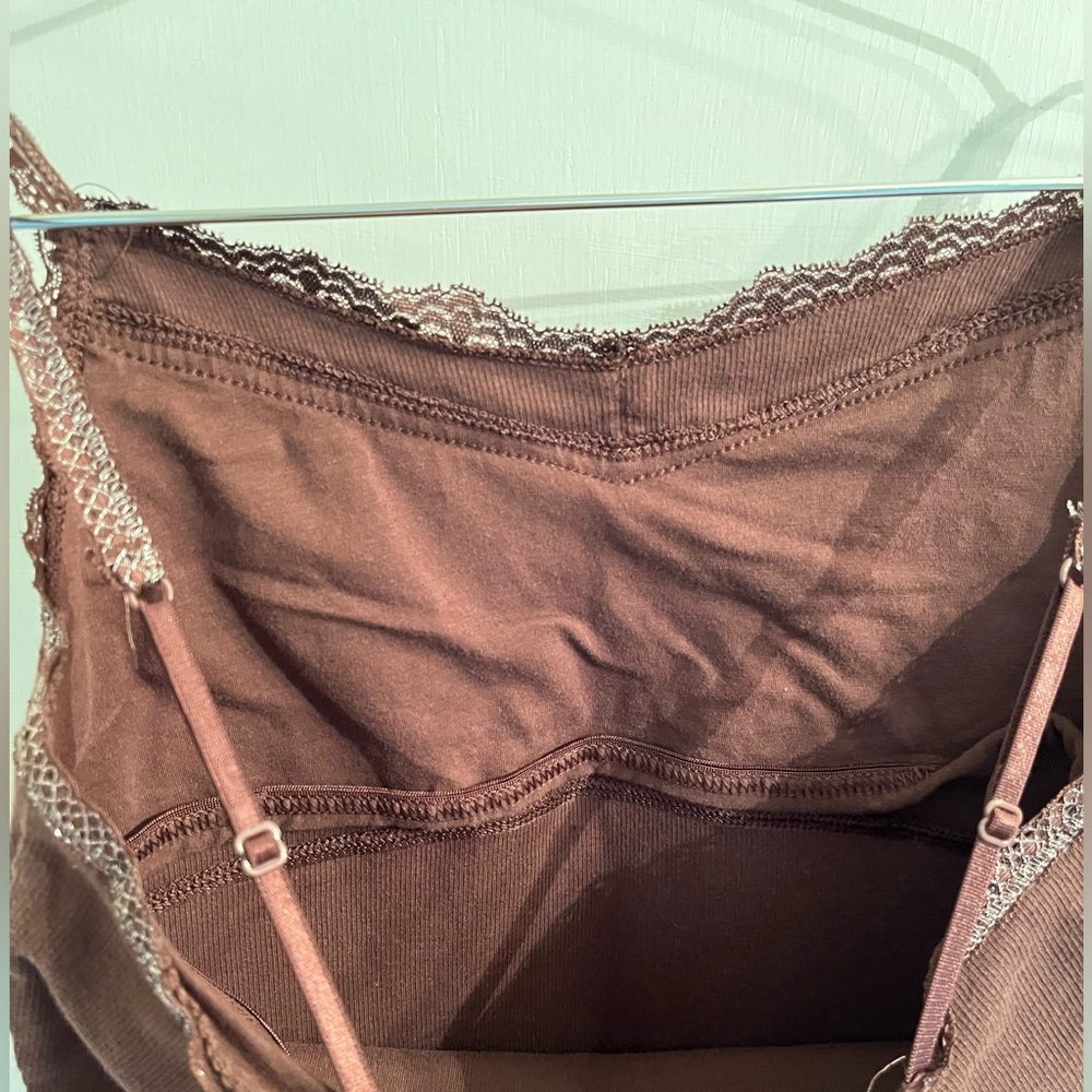 Brown Lace Trim Cami - Picture 3 of 4